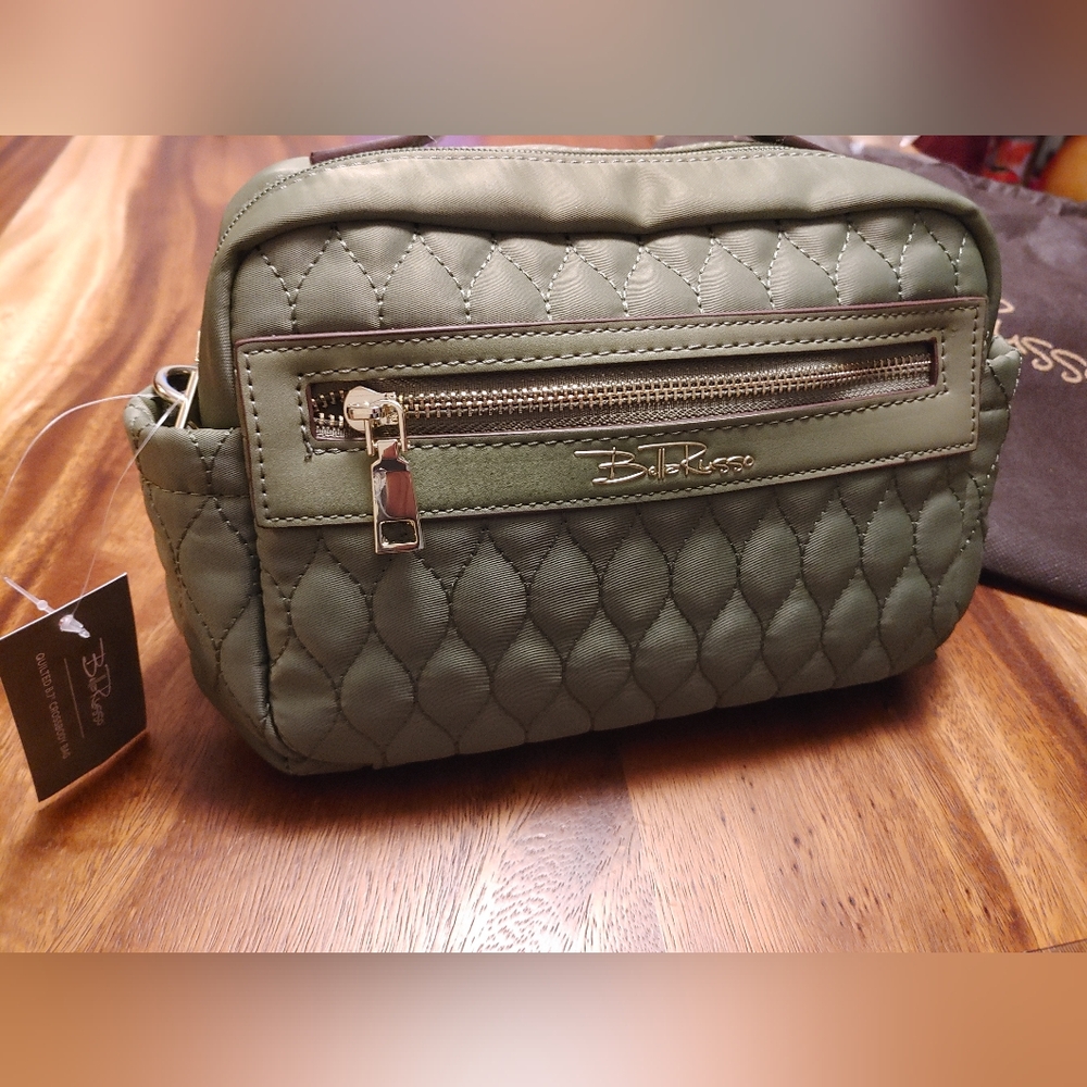 Green Quilted Women's Crossbody Bag
